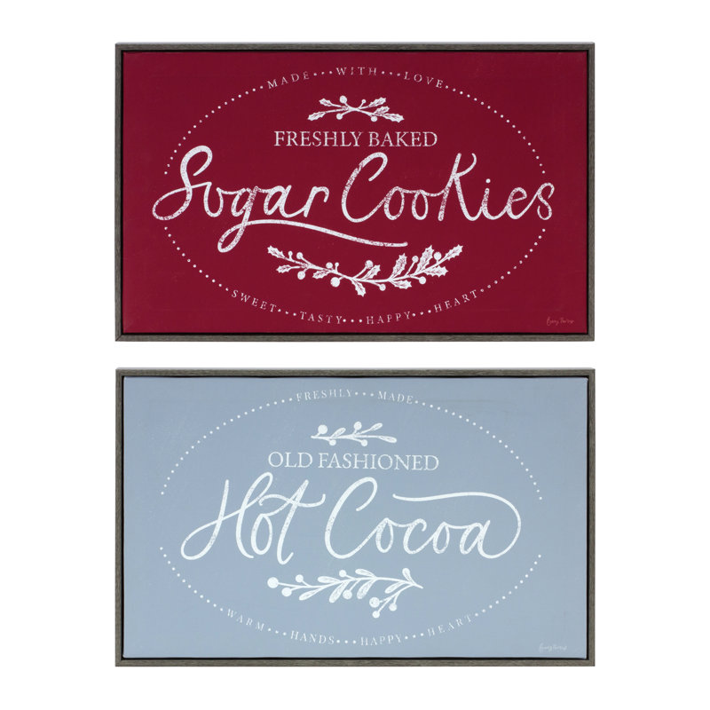 Plaque murale de biscuits d'hiver et cacao (ensemble de 2)
