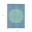 Tapis intérieur / extérieur bleu sarcelle et rayé turquoise HomeRoots 9 pi x 12 pi