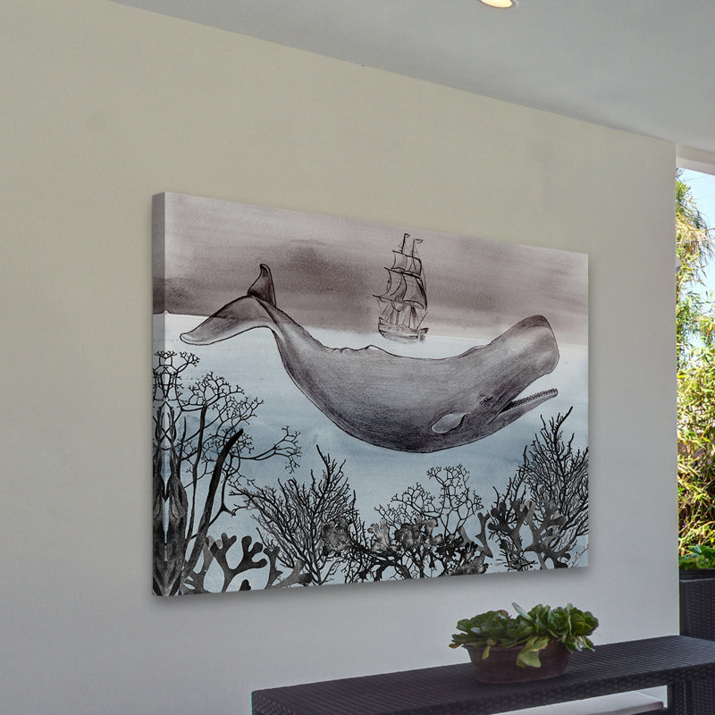 « baleine under », reproduction d’art sur toile tendue, H 40 po x l 60 po x P 1,5 po, Toile tendue