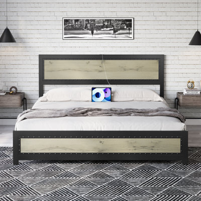 Easy Assembly Full Size Bed Frame Space Saving, for Living Room, Guest Room
