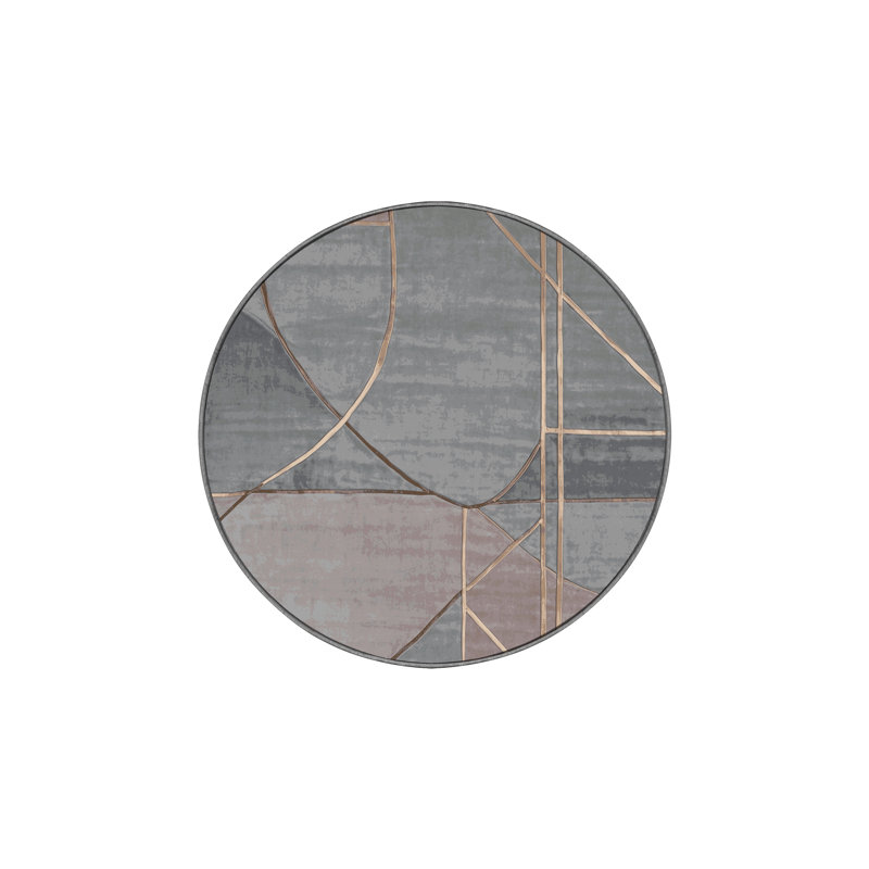 Silky Soft Plush Gray Area Rug, Round 8'
