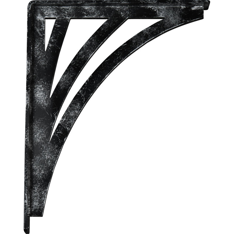 Support en fer forgé Nevio, H 15 po x l 1,5 po x p 12 po, Argent antique