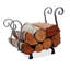 Handcrafted Sleigh Fireplace Log Rack Black
