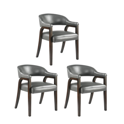 Colour R-Shaped Arm Barrel Dining Chair (Set of 3)