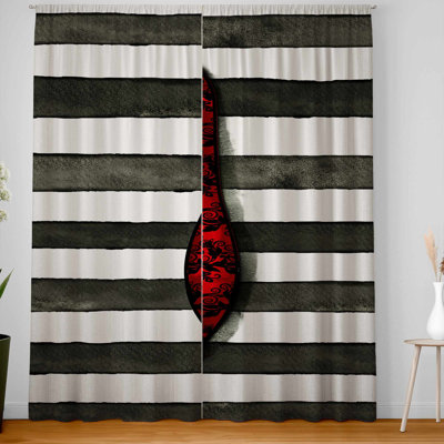 Red Glossy Shoes Blackout Curtain Pair for Home Decor