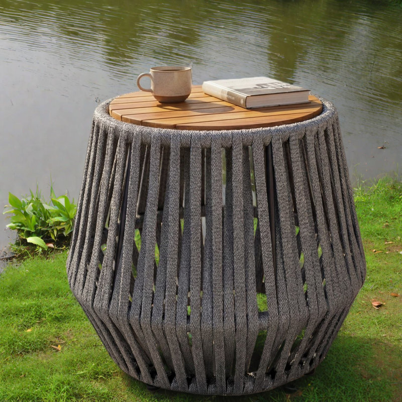 Tables de patio portatives, corde d'extérieur moderne en bois d'acacia