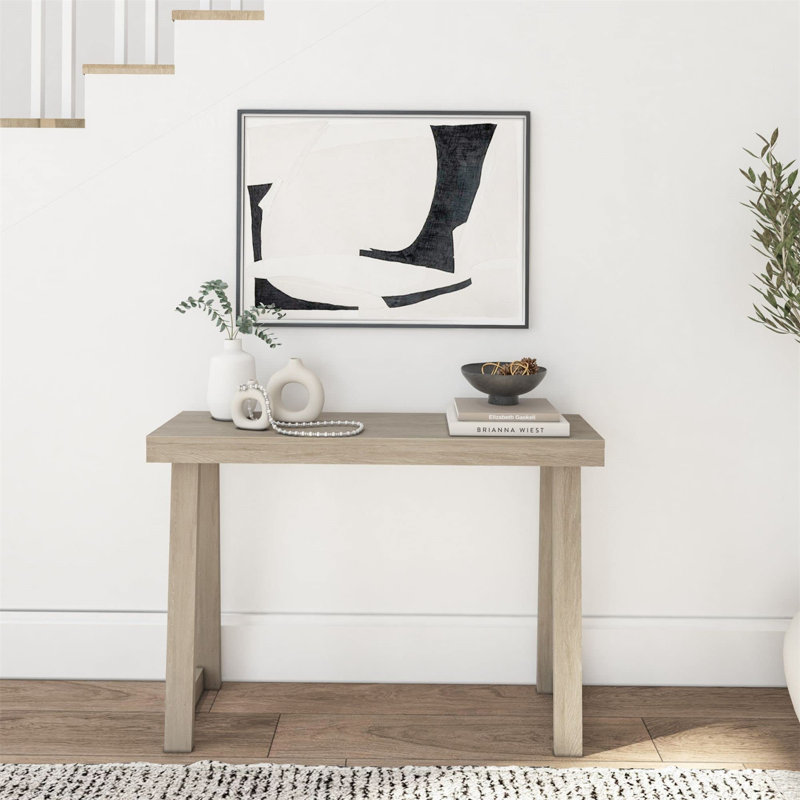 Console Table, 32.01" H x 46.26" W x 12.01" D, Medium Wood