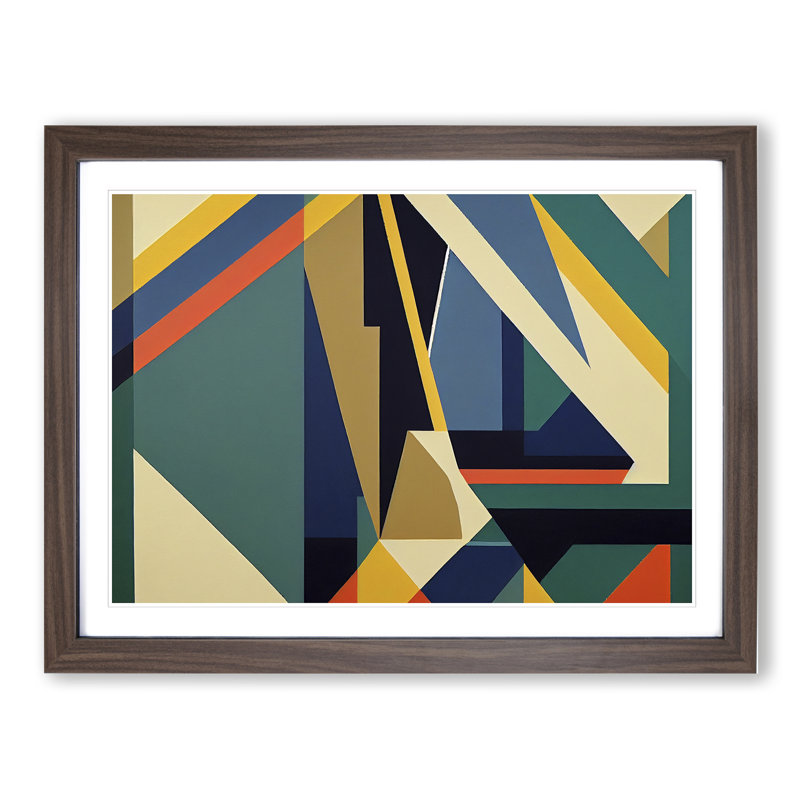 Shapes - Single Picture Frame Print, Walnut Framed, 46cm H x 64cm W