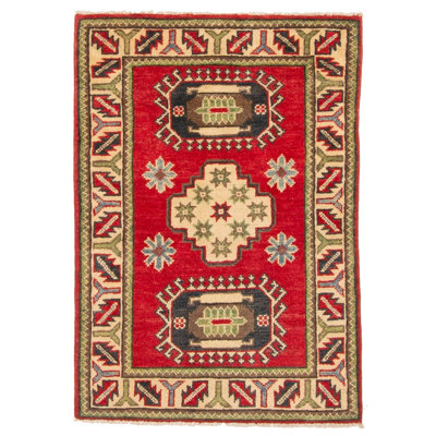 Tapis rouge Ghazni de qualité supérieure 61 cm x 89 cm
