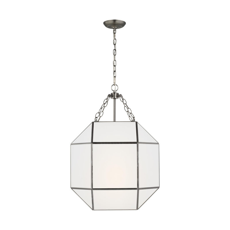 Morrison 3 - Light Pendant, 27.25" H x 18.5" W x 18.5" D, Satin Brass, White