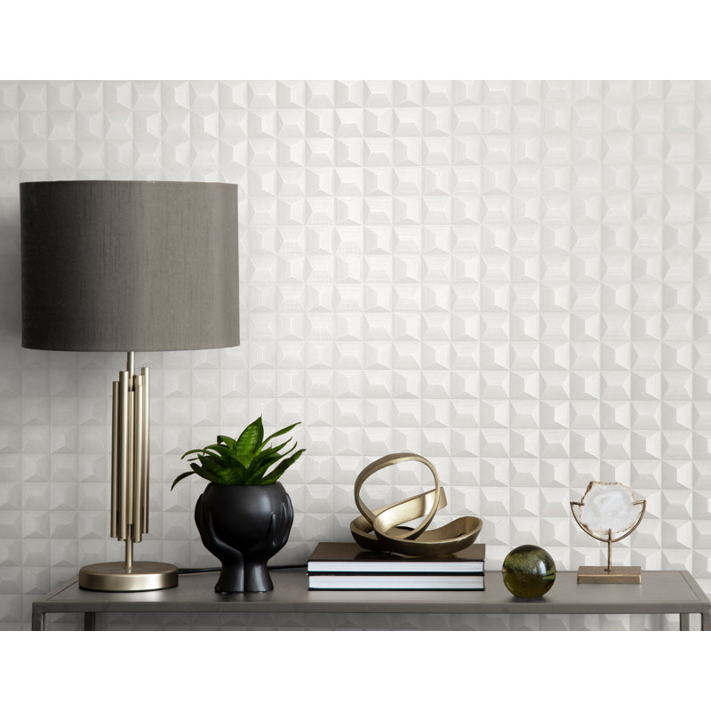 Romero 10m x 53cm Wallpaper Roll, White