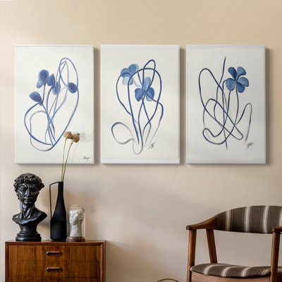 Série d'étude florale CLxxxviii - ensemble de toiles tendues avec galerie supérieure - Prêt à être accroché