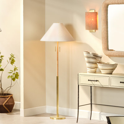 Lampe sur pied en rotin Harrison, naturel