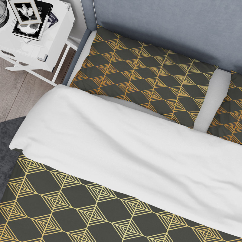Retro Art Deco - Mid century bedding set - Modern Mid-century Bed cover set, Twin Duvet Cover + 1 Sham