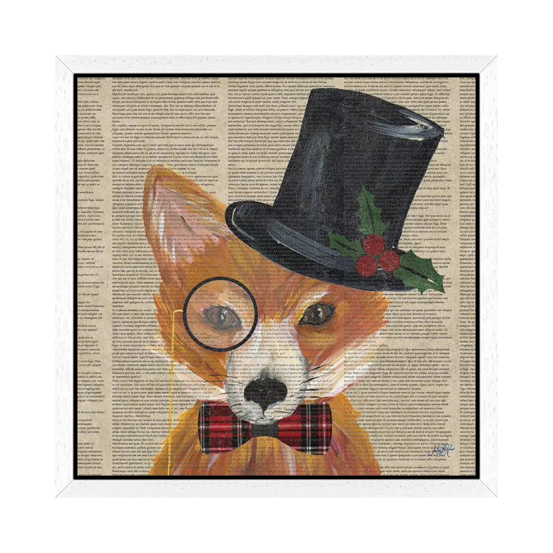 Holiday Animals III by Julie Derice - Floater Frame Print on Canvas, 45.72 cm H x 45.72 cm W, White Framed