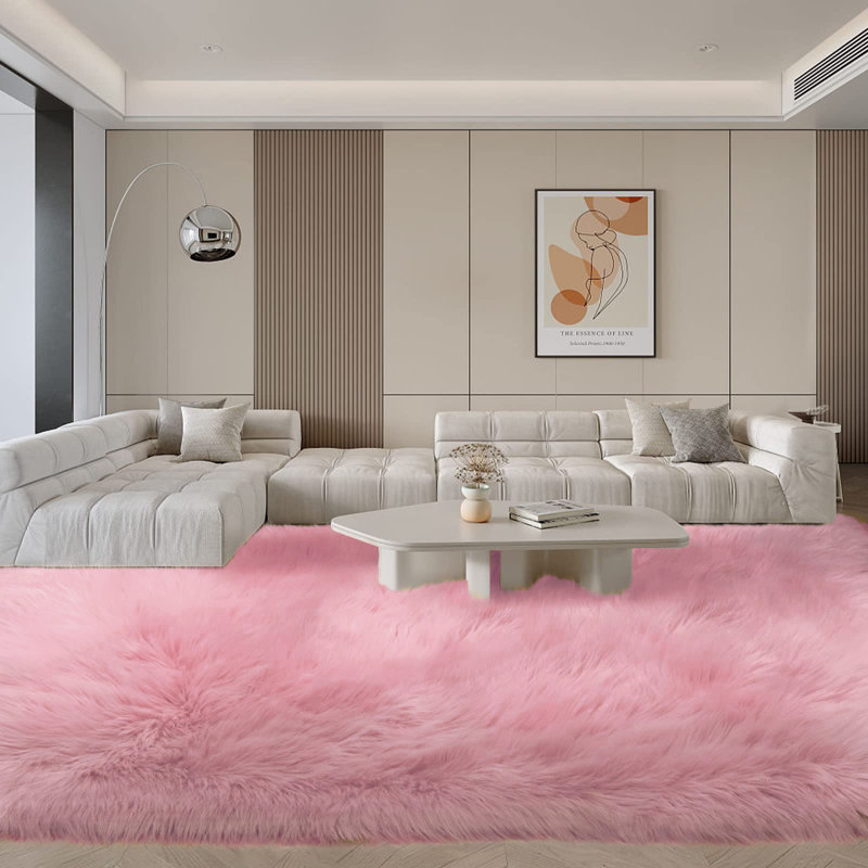 Dosie Faux Sheepskin Indoor Rug, Rectangle 9' x 12'
