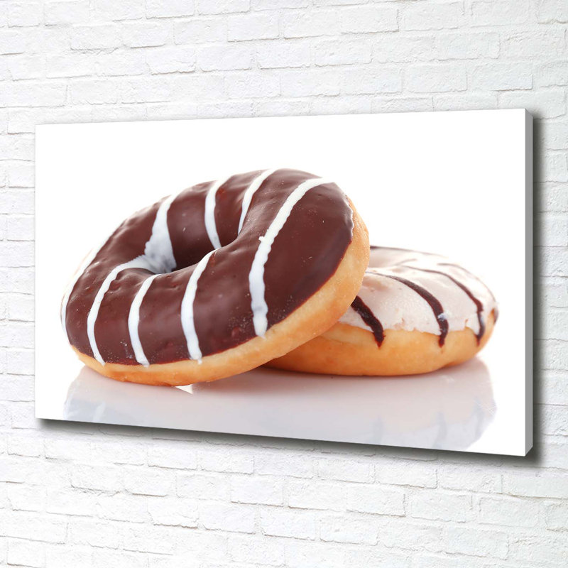 Donuts With Chocolate - Wrapped Canvas Print