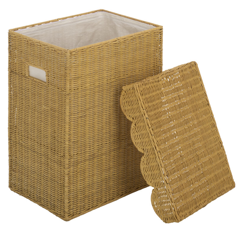 Panier à linge Manon Scallop avec doublure, Naturel
