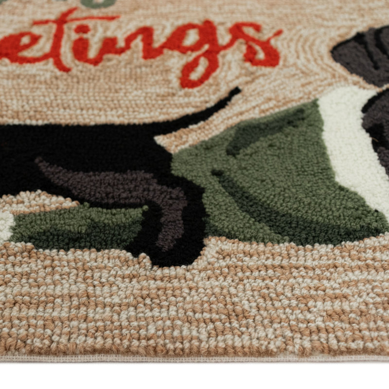 Tapis d'extérieur Siraj Frontporch Dachsund Greetings, Rectangle 2 pi 6 po x 4 pi