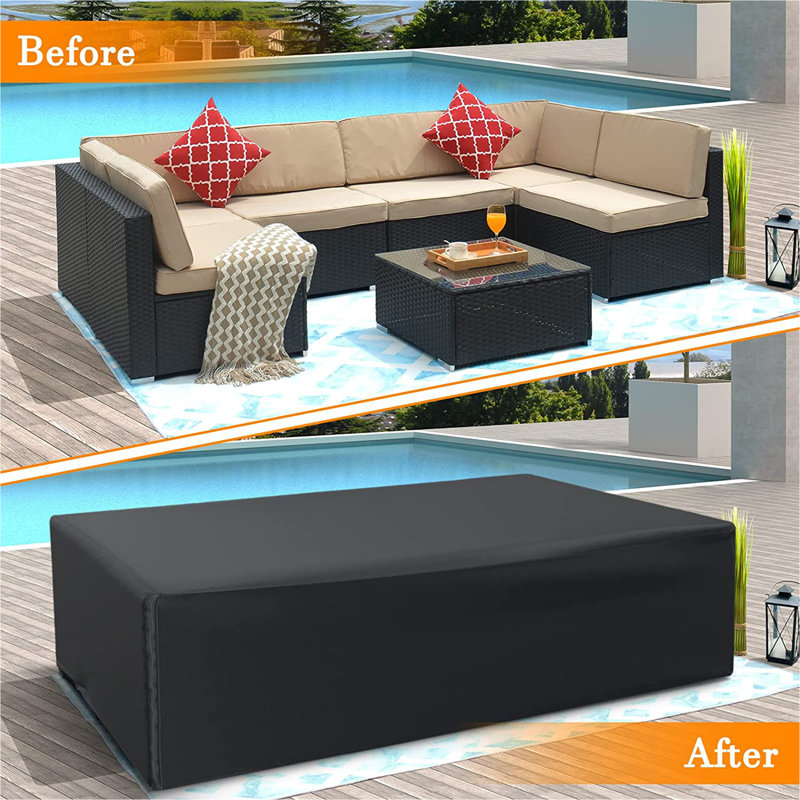 Water Resistant Patio Sectional Sofa Set Cover, 32" H x 98" W x 78" D
