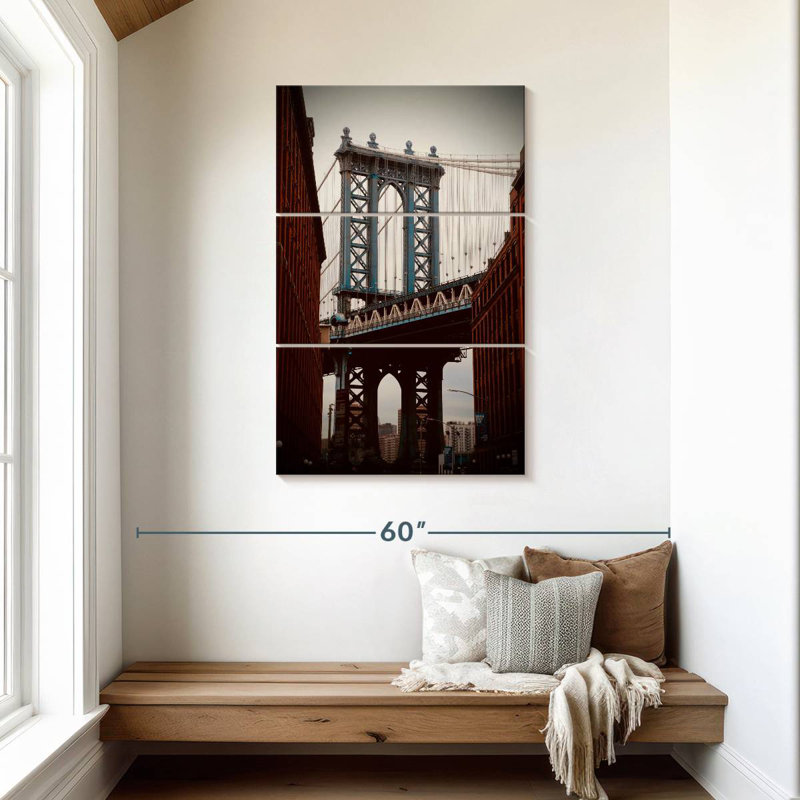 Lilie Brooklyn Bridge In Blue, 45" H x 28" W