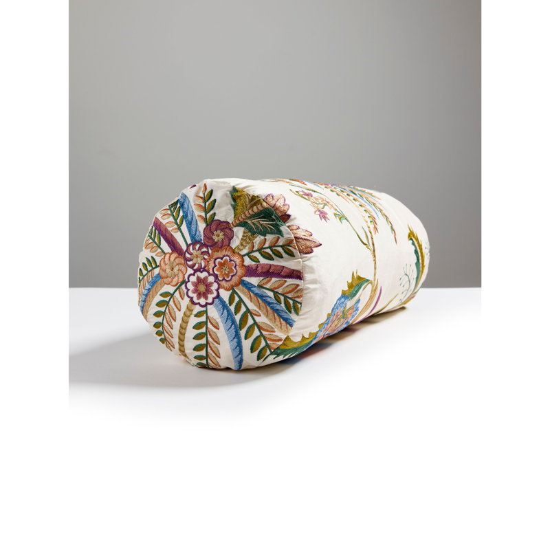 Coussin Seraphine, Bijou blanc / vert / rose / beige floral