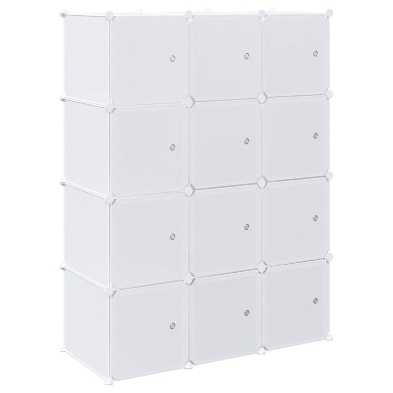  Storage Cube Organizer White Polypropylene Plastic Medium Modular