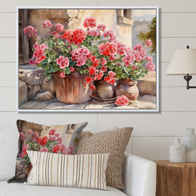 " Poteries Geraniums Sunset "