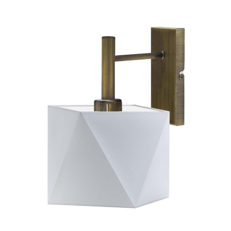Aweys Armed Sconce, Antique Gold, Light Grey