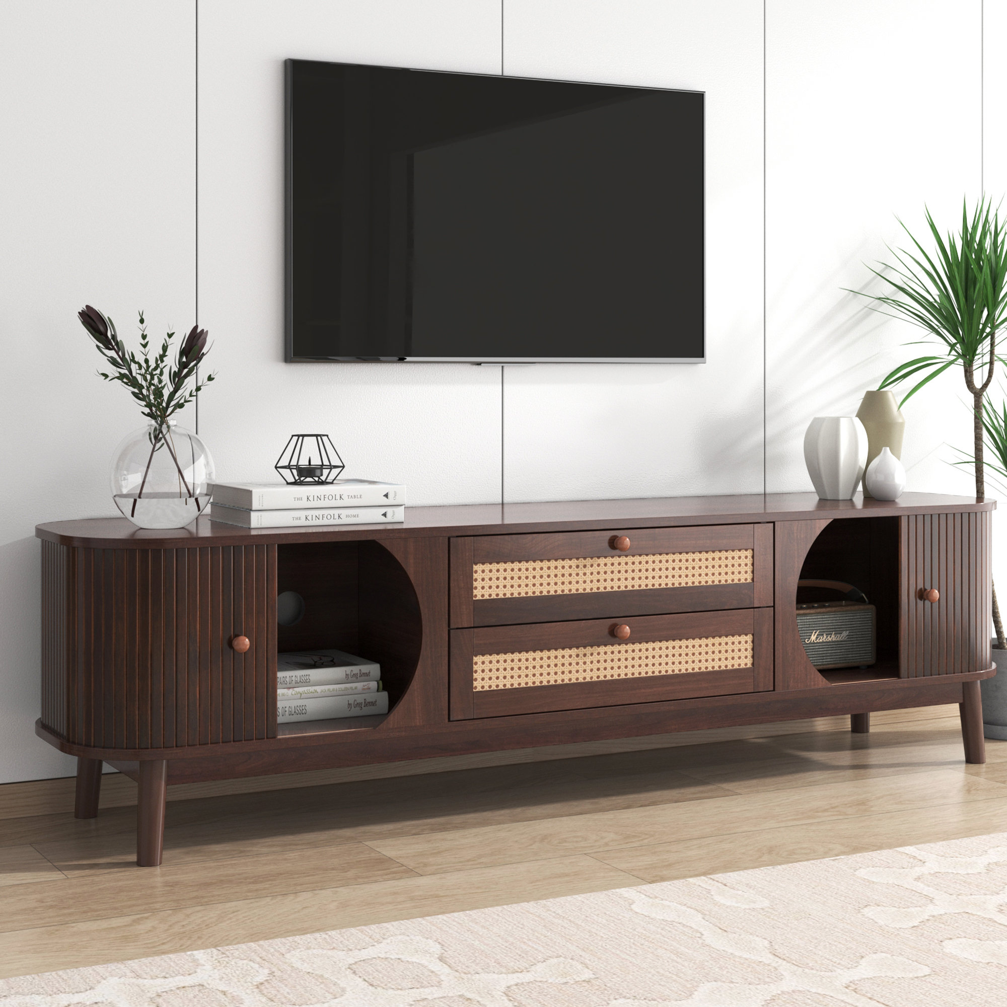 Bay Isle Home™ Modern Home TV Cabinet Farmhouse Style Multimedia ...
