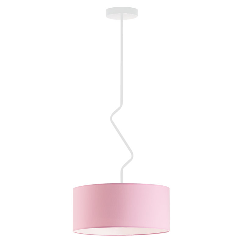 Candless 1 - Light Drum Pendant, White, Pink
