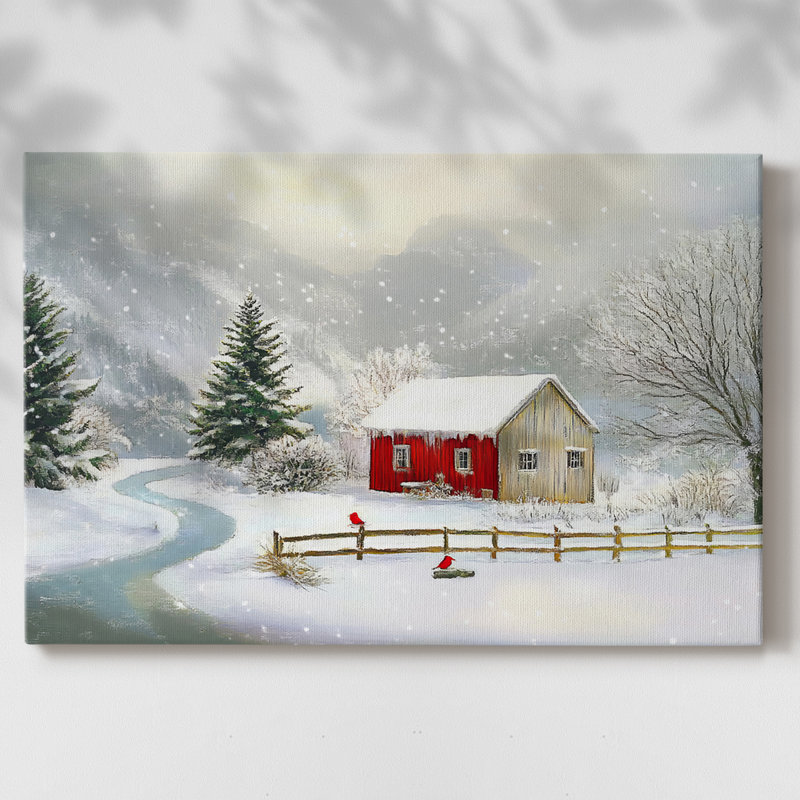 Christmas Holiday Art III - Toile tendue avec châssis - XC, H 12 po x l 18 po