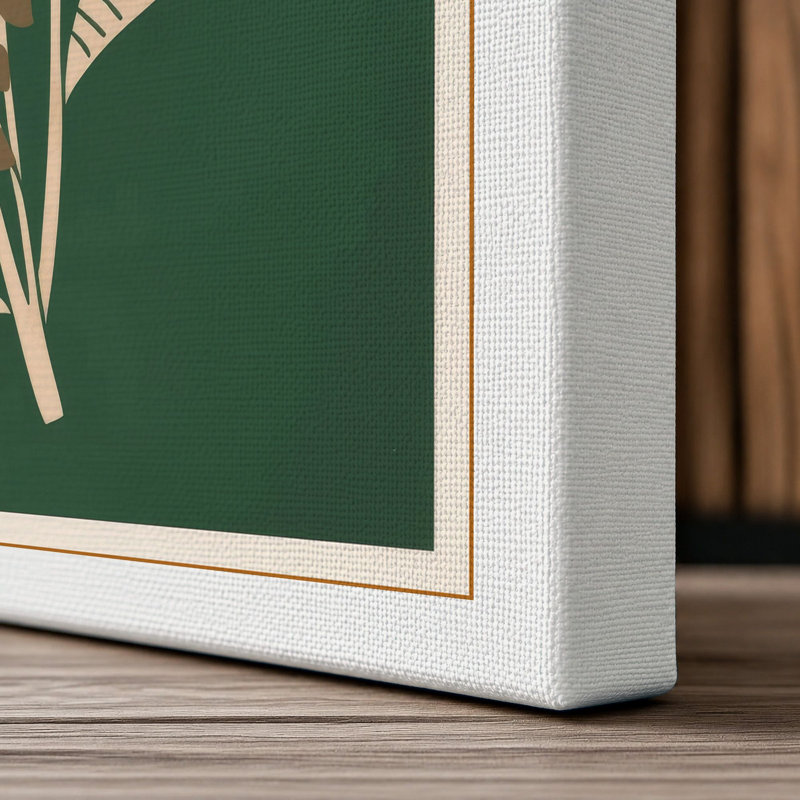 Single Stem in Gold Botanical - Wrapped Canvas, 24x16 - 61.0 x 40.6 cm, White Border