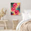 Abstract Dice Framed Wall Art Prints - Red dice with vibrant background, for game room-125212186-125212187