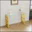 Console en verre d'acier inoxydable, table d'appoint repas doré transparent BS-02-1962152915
