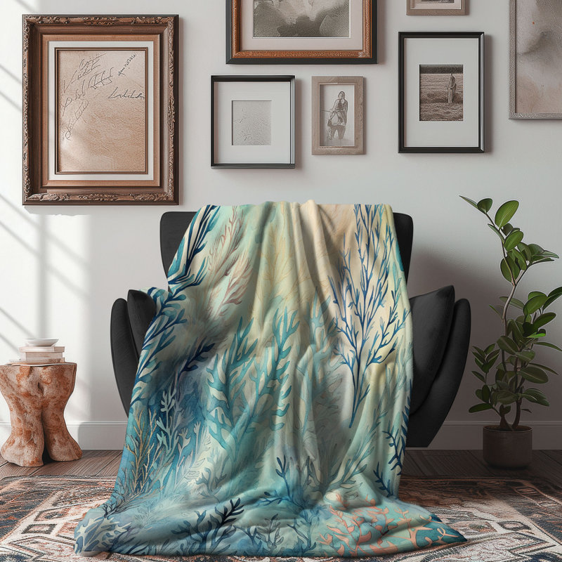  Couverture Serene Oceanic Hues, Lit simple