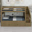 Lit superposé avec lit gigogne, trois tiroirs de rangement, escalier et garde-robe-240951359