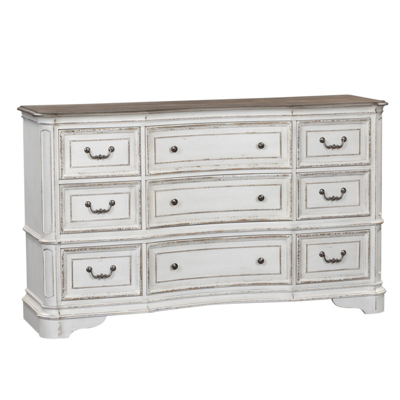 Magnolia Manor White 9-Drawer Traditional Dresser with Felt Lined Drawers