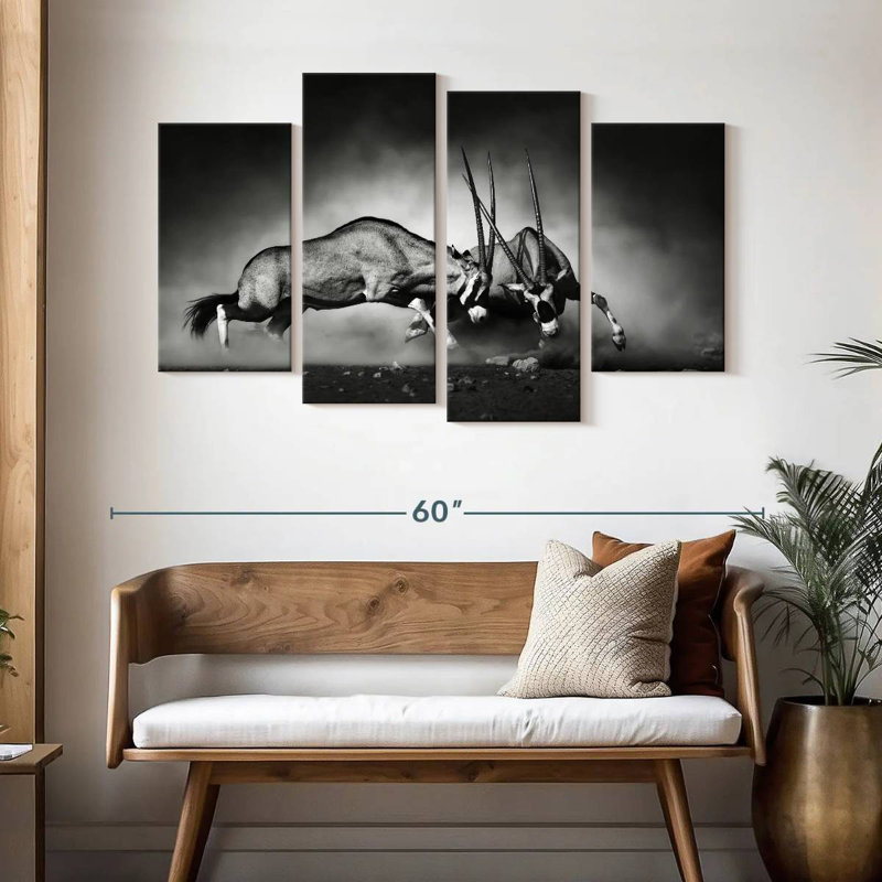 Fighting Oryx, 32" H x 52" W