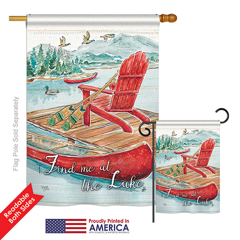 Ensemble de drapeaux en polyester 40 x 28 po Find Me at the Lake Nature Outdoor Impressions