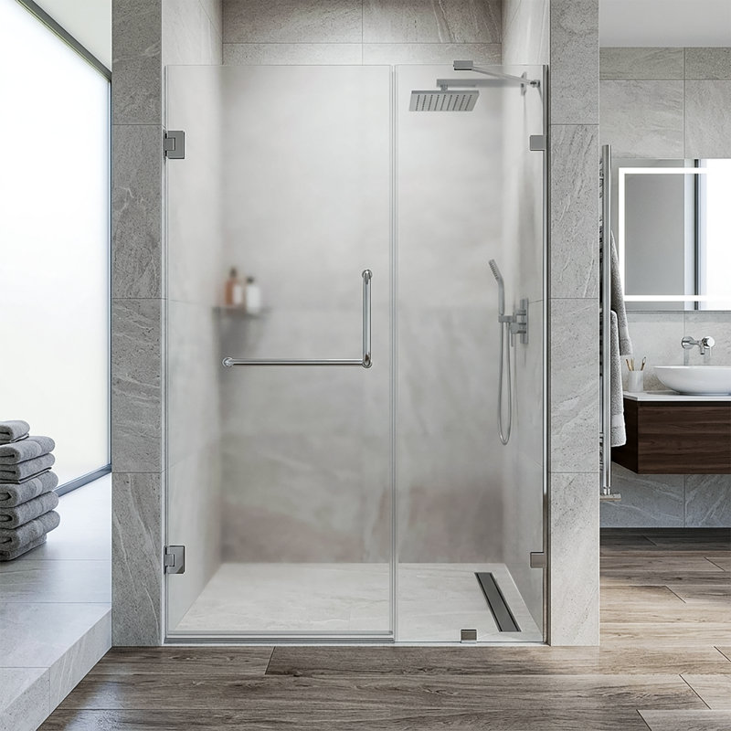 60'' - W x 79'' H Pivot Door Frameless Shower Door with