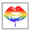 «Rainbow Puckered Lips Retro Cosmetic Drip Kiss» par Amaya, impression sur toile non encadrée-62039146-61967486