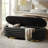 Nettie 54" Modern Velvet Boucle Upholstered Tufted Storage Bench with Gold-finished Metal Legs-1411575422