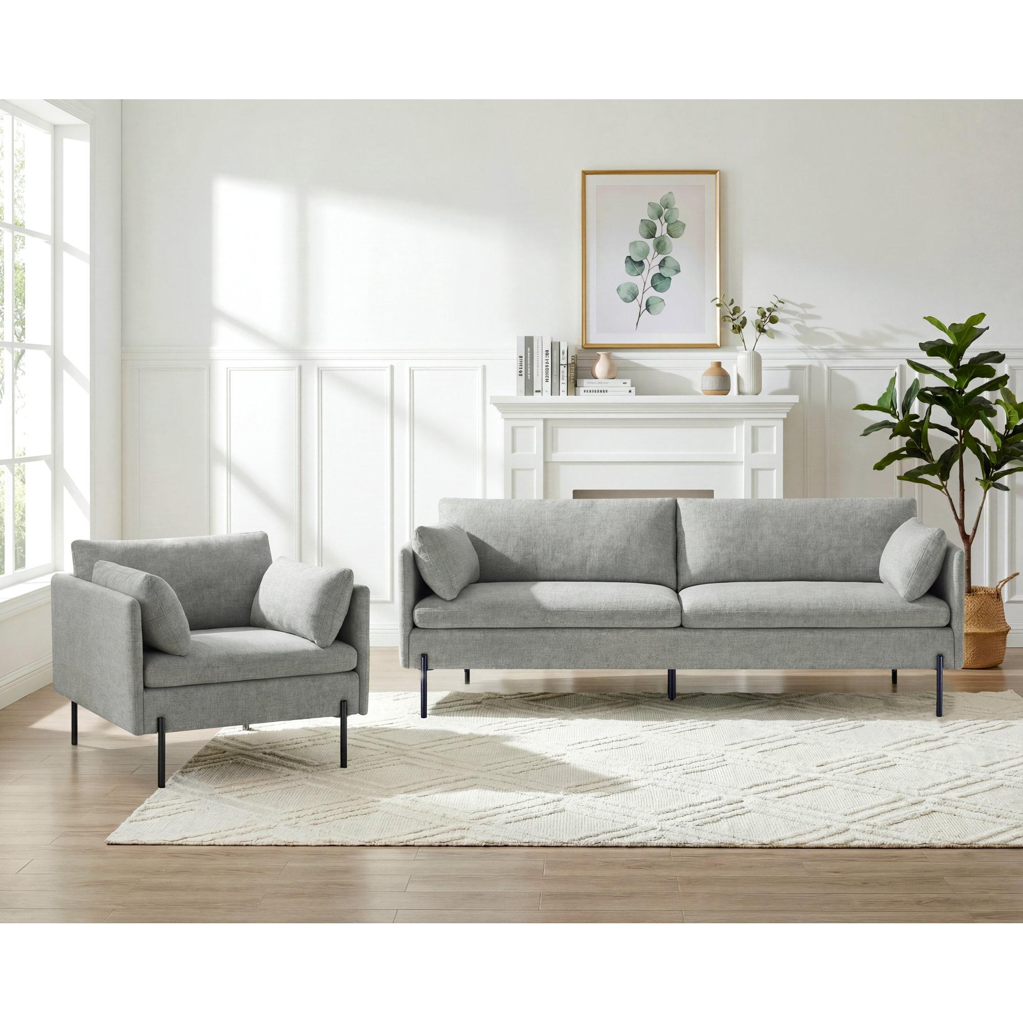 Moab 2-Piece Living Room Set, Fredrickson Marble Polyester