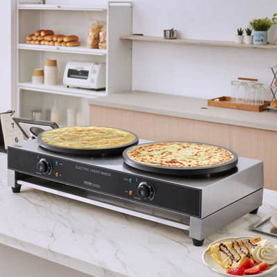 16-Inch Electric Crepe Maker Commercial Crepe Machine 3400W Double Head