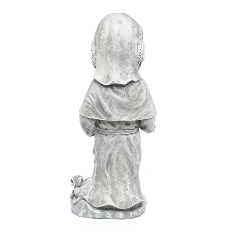 Large Gray Resin Baby Saint Francis Garden Statue
