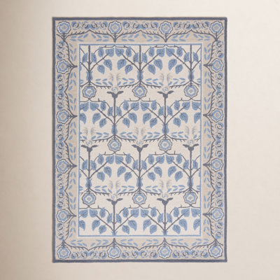 Hand-Tufted Wool Floral Outdoor Rug