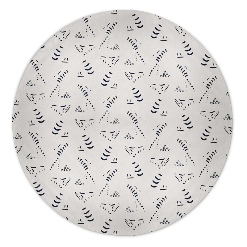 Safari Chenille Abstract Indoor Rug, Round 5'