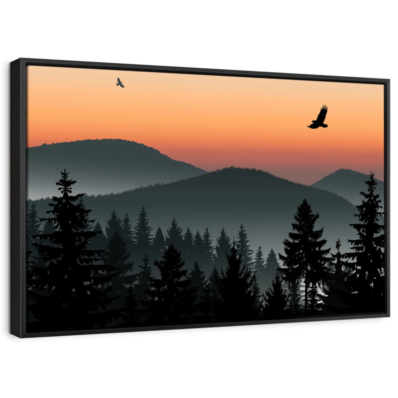 Nature "Misty Mountain Eagles", reproduction sur toile, H 9 po x l 13 po