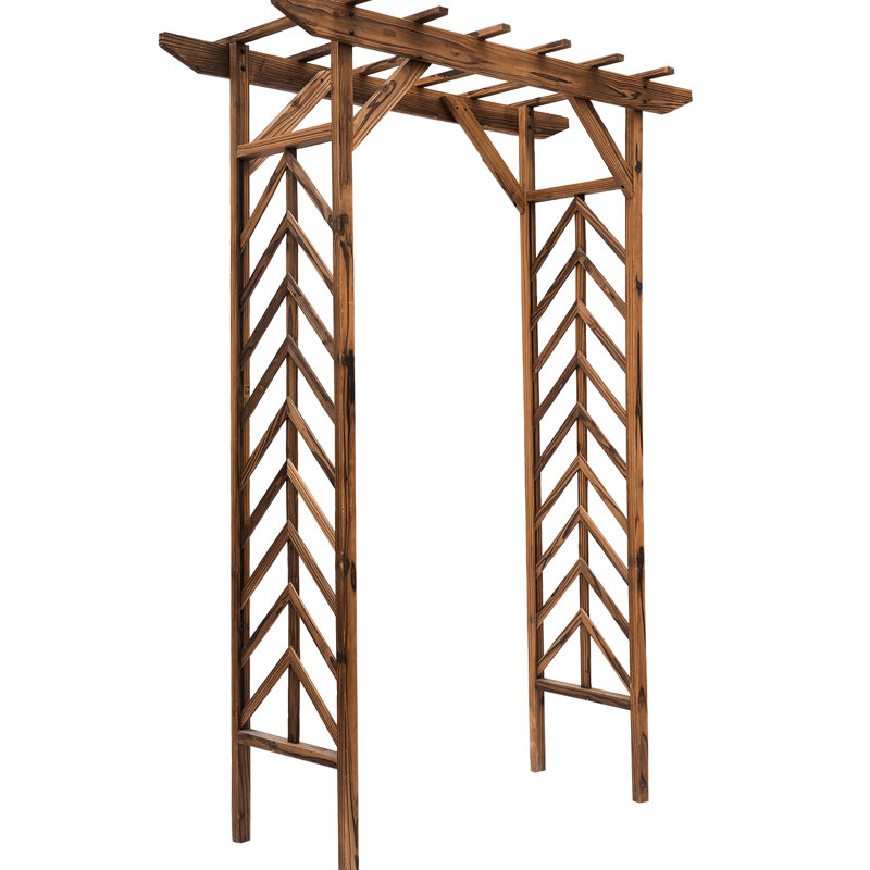 Garden Trellis Arch 79 po - Élégance campagne pour le toit de la pergola, fabrication en bois robuste de style classique. La construction et le style améliorent la beauté du jardin. Assemblage simple